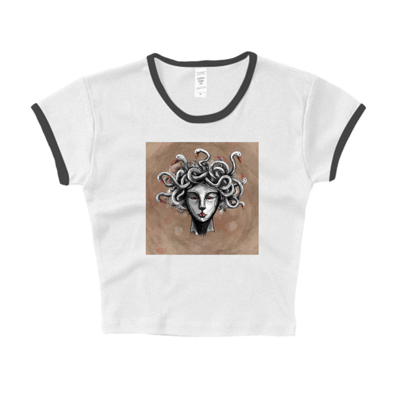 Goose-Crowned Medusa Crop Top