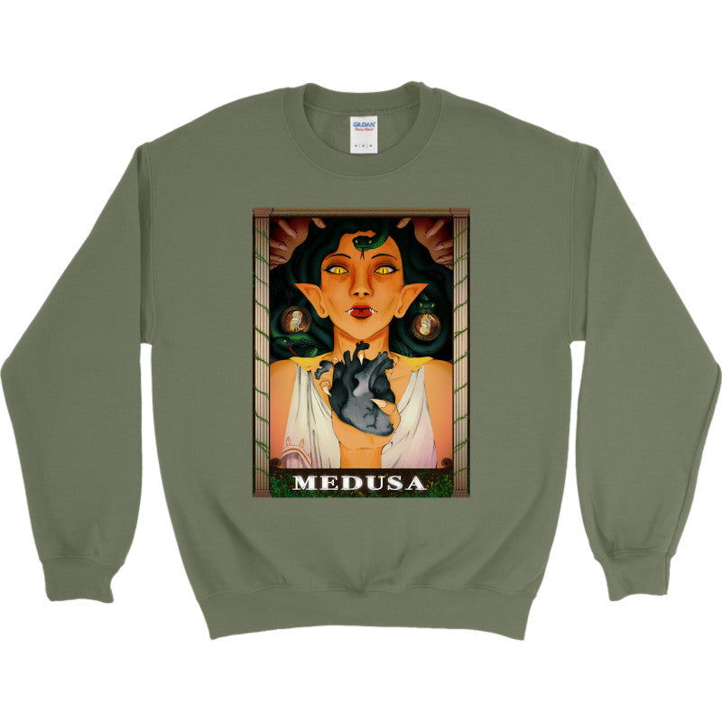 Medusa’s Black Heart Crewneck